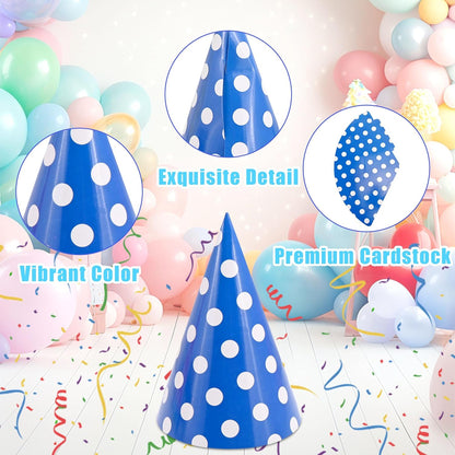 CANREVEL Party Hats for Adults, Birthday Party Headwear Supplies, Cone Hats Bulk for Women Men