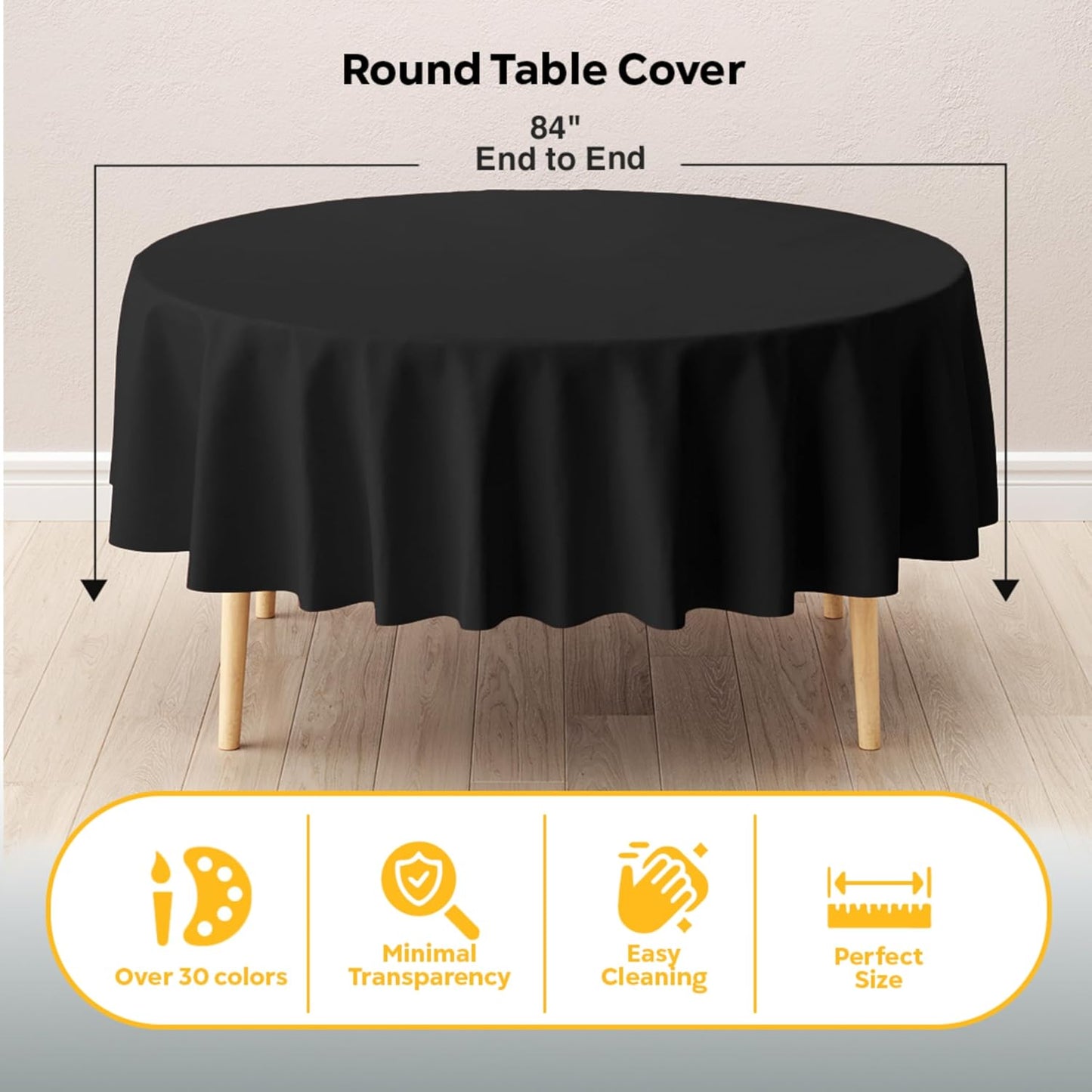 Exquisite Party Solids 6-Pack Premium Plastic Tablecloth 54in. x 108in. Rectangle Plastic Table Cover - Navy