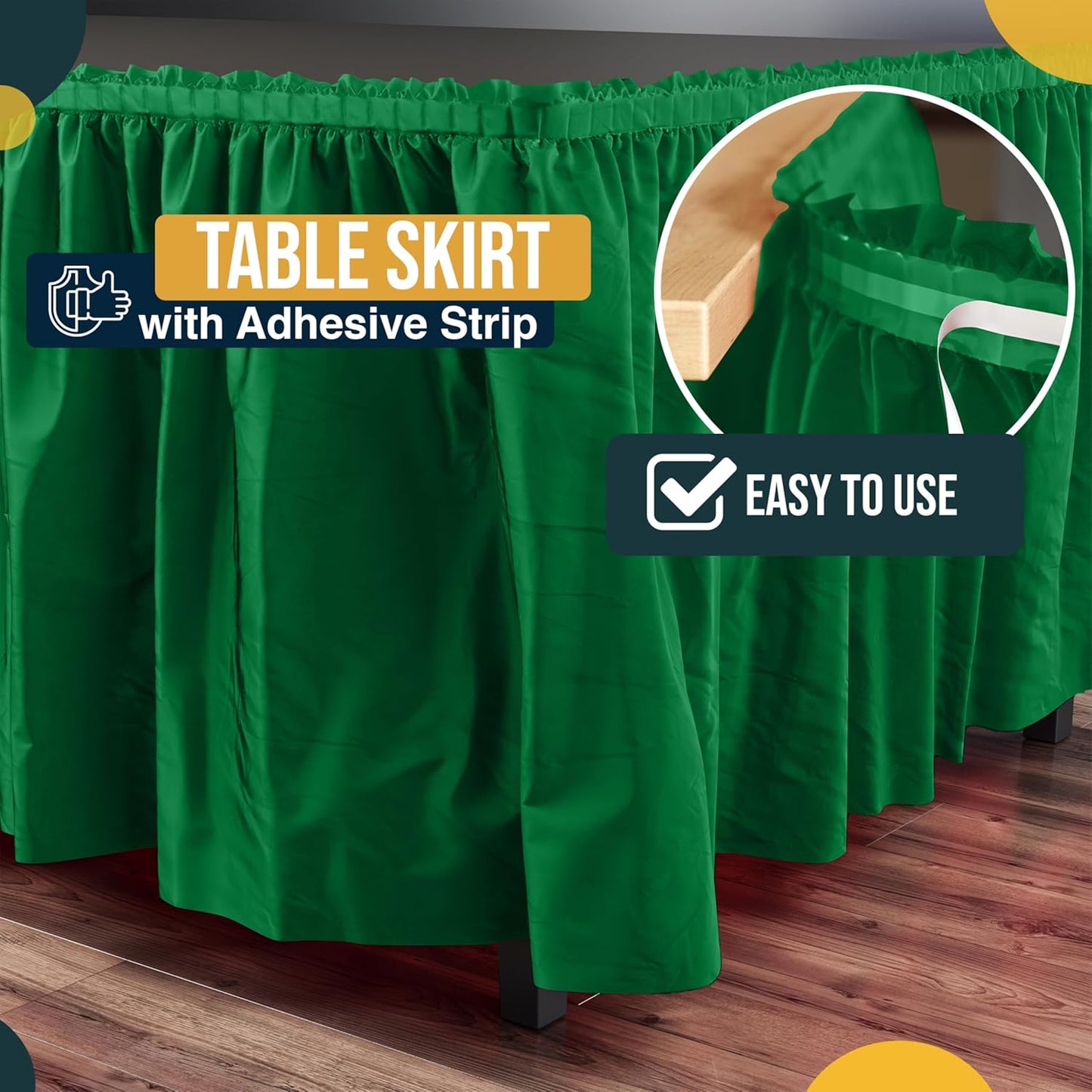 Exquisite Ruffle Table Skirt Pink 6 Pack 14 Ft Long Table Skirts for Rectangle Tables 6ft Plus or Round Tables Skirts with Adhesive Strip for Gender Reveal Decor & Happy Birthday Parties