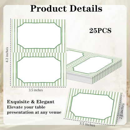 Mermaid Place Cards for Table Setting, 2 x 3.5" Escort Cards, 25 Under The Sea Tent Cards Food Label for Dinner Party, Wedding, Bridal Shower, Baby Shower, Birthday Party Supplies