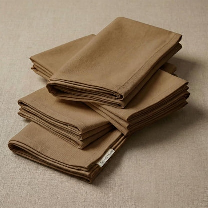 ACCENTHOME Natural Cotton Linen Napkin Set of 12 18x18 inch Dinner Napkins - Washable Soft Premium Hotel Quality Reusable Hemmed Edges Napkins Perfect Table Linens for Family Dinners, Weddings