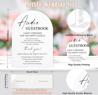 Sign Our Bible Wedding Sign, White Acrylic Wedding Guest Book Sign, Bridal Shower Decor, Elegant Arch Acrylic Table Top Signs for Reception Marriage Engagement Party Decorations
