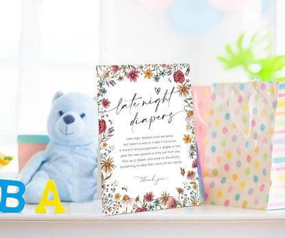 Wild Flower Audio Guest Book Sign, Baby in Bloom Love is in Bloom Decorations, Bridal Shower Baby Shower Wedding Signs for Reception, Floral Party Table Decor, 8 x 11 Inch