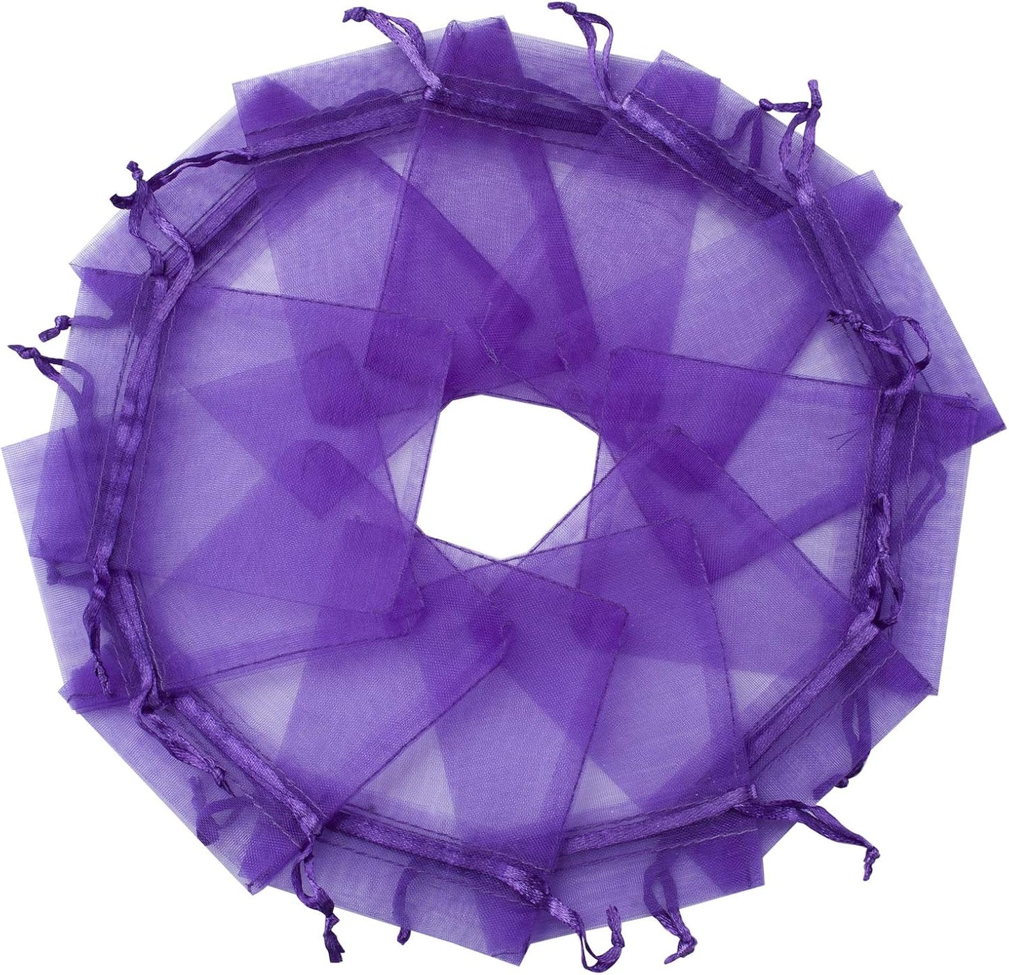 100pcs White Organza Bags 2x3 inch Sheer Drawstring Gift Bags Jewelry Pouches Wedding Party Christmas Favor Gift Bags, Little Mesh Gift Pouches Mini Candy Bags for Small Presents Earrings