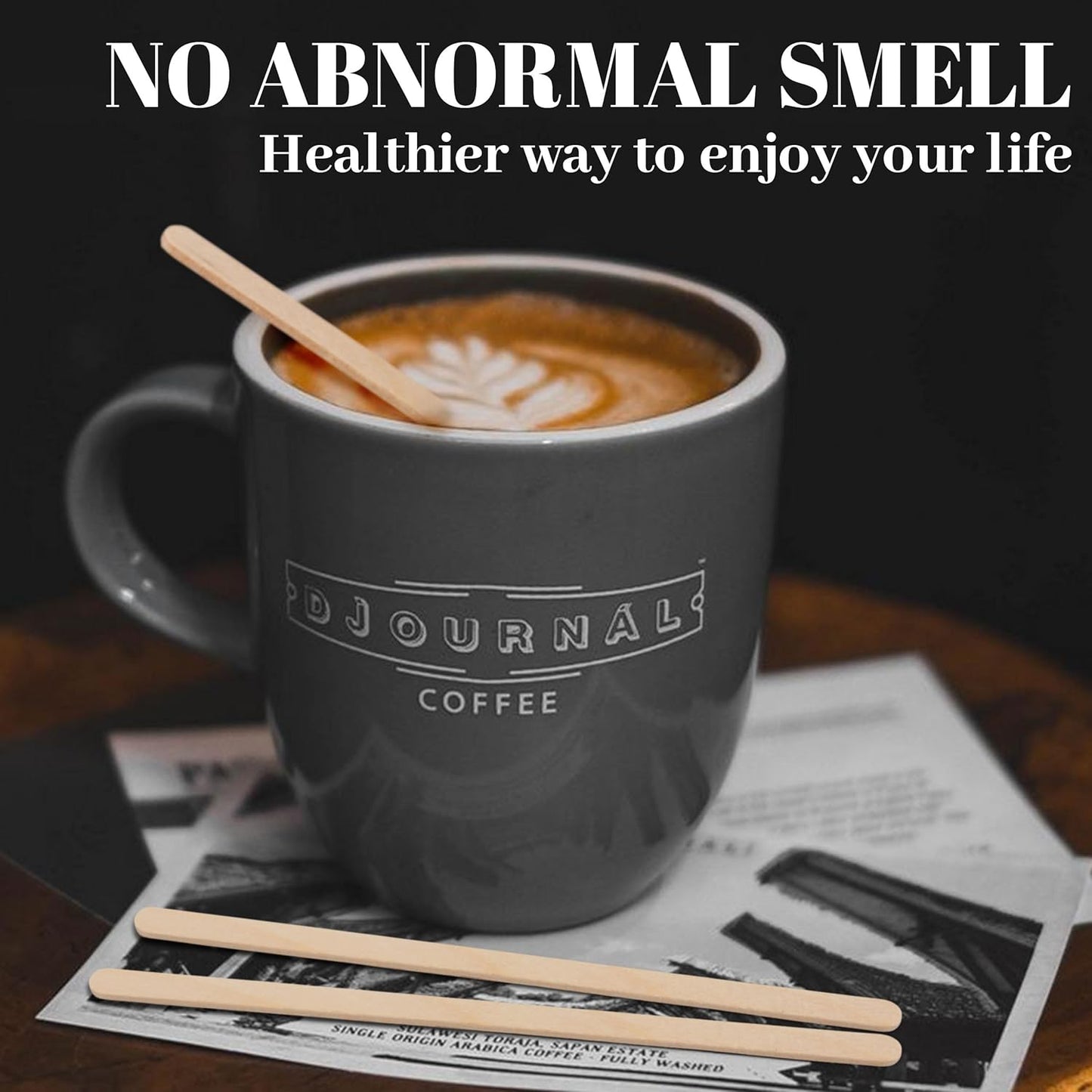 ANTETOK Wooden Coffee Stirrers - Coffee Stir Sticks 7.5 Inch,100pcs Disposable Birch Wood Coffee/Beverage Stirrers,Swizzle Drink Sticks,Coffee Bar Accessories
