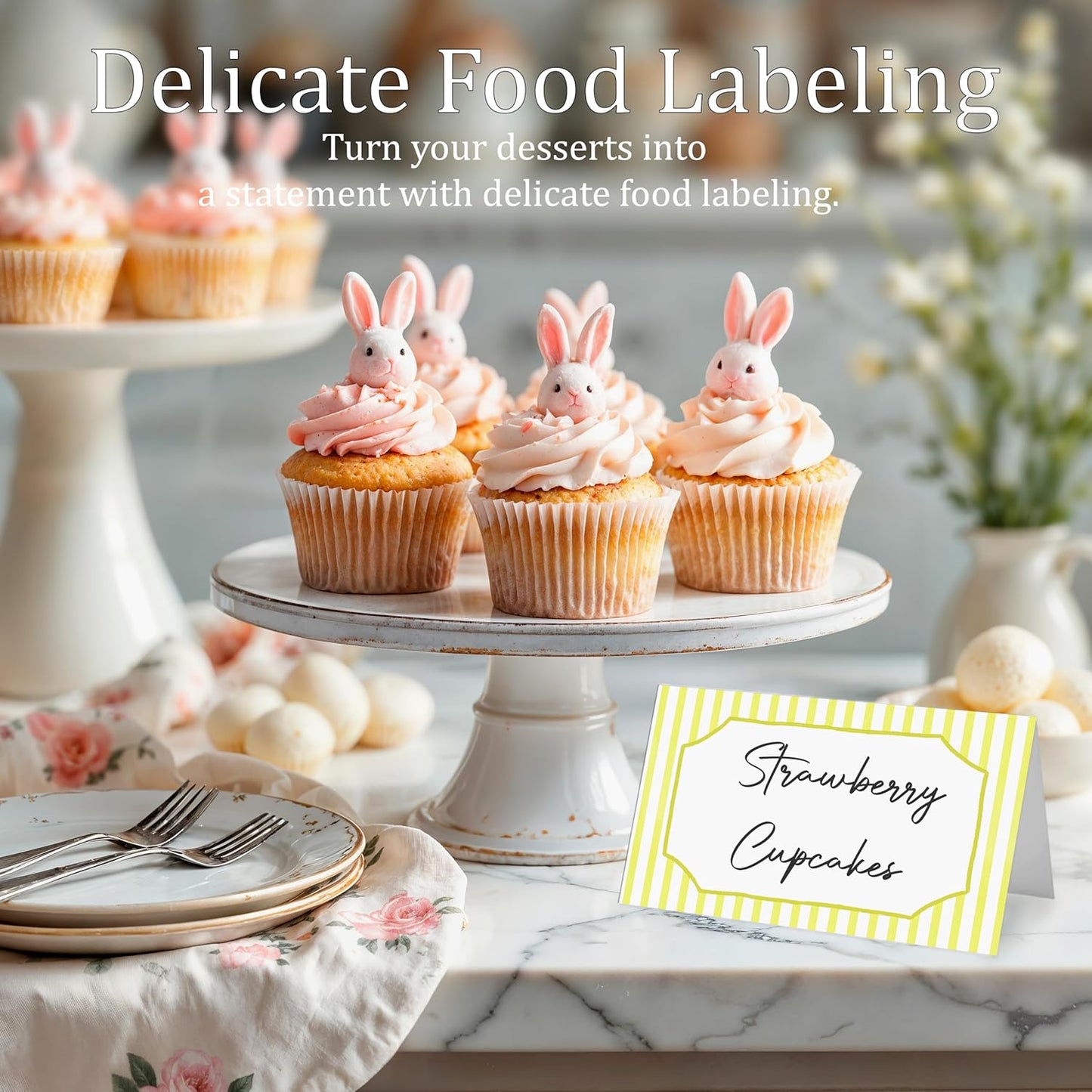 Mermaid Place Cards for Table Setting, 2 x 3.5" Escort Cards, 25 Under The Sea Tent Cards Food Label for Dinner Party, Wedding, Bridal Shower, Baby Shower, Birthday Party Supplies
