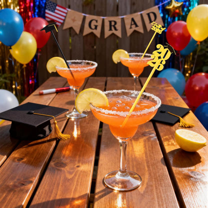 Novabright 50 Pcs Graduation Drink Stirrers Class of 2026 Coffee Stir Sticks Graduation Party Favor Congrats Grad Cocktail Mixers Plastic Swizzle Sticks Beverage Tea Party Bar Supplies