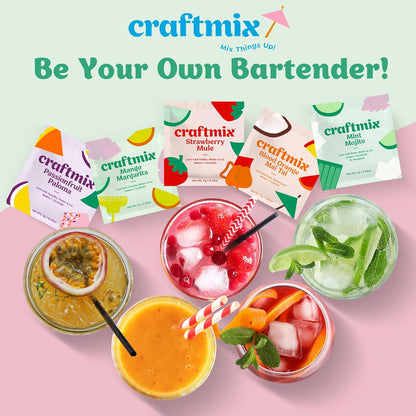 Craftmix Espresso Martini Cocktail & Mocktail Drink Mixer, Skinny Mixes - Water Flavoring Packets - Made With Real Coffee Beans - Vegan, Low-Carb, Low-Sugar, Non-GMO, Dairy Free, Gluten Free, 12 Pack