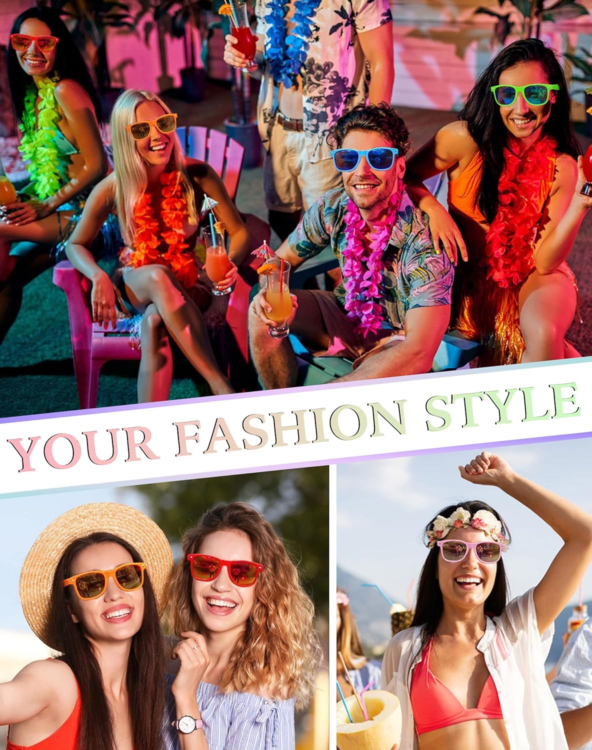 Party Sunglasses Bulk - Adult Retro Plastic Pack of 12 Vintage Sunglasses for Men Women - Party Favors