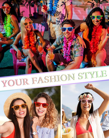 Party Sunglasses Bulk - Adult Retro Plastic Pack of 12 Vintage Sunglasses for Men Women - Party Favors