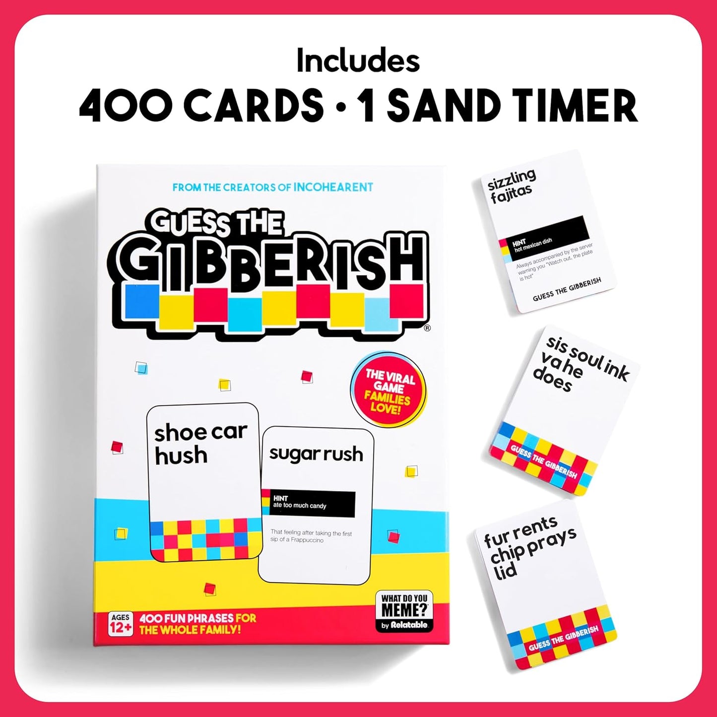 Incohearent by Relatable – Guess the Gibberish Party Game for Adults, Funny Card Game Activity for Groups, Bachelorette Party Favorite, Summer Fun for Game Night, Travel-Friendly with 300 Cards