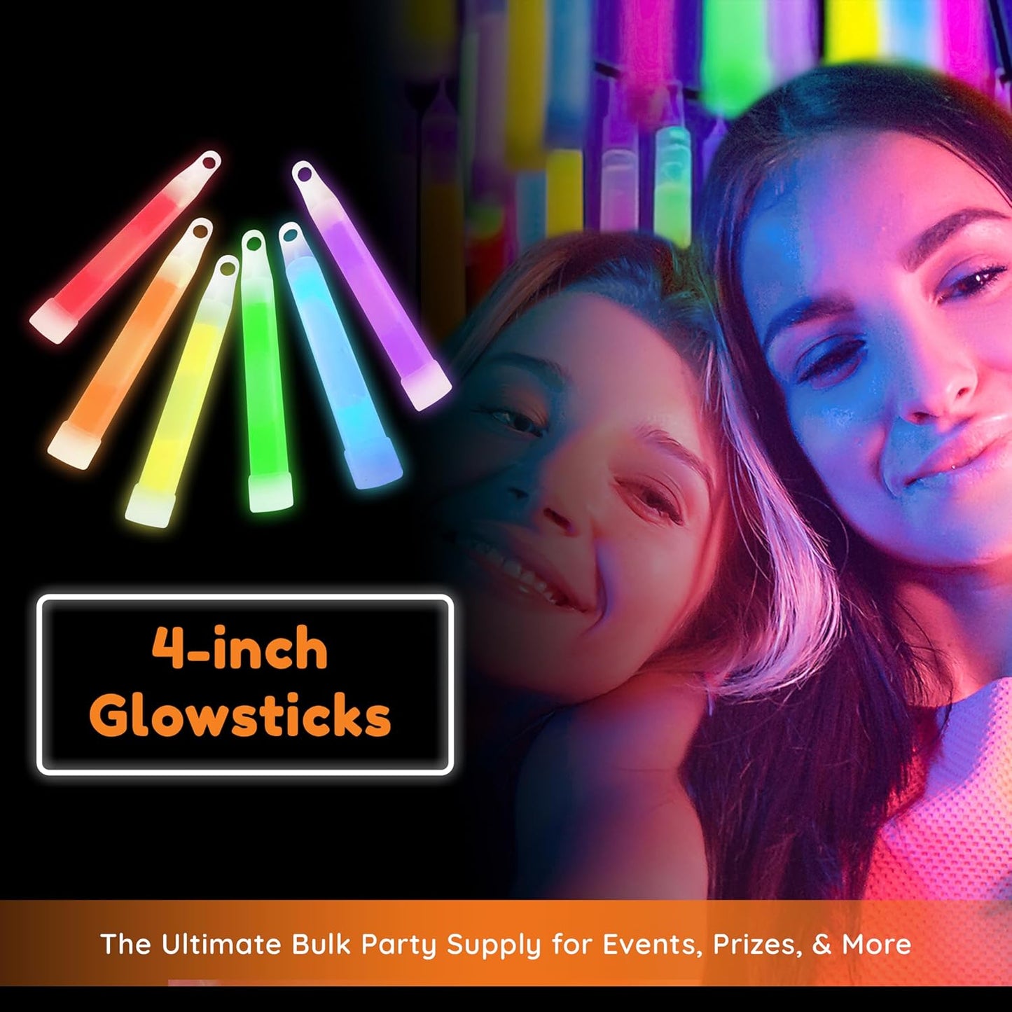 Glow Fever Glow Sticks 50pk Premium Glow In The Dark Light Up with Lanyards, For Party Supplies, Party Favors, Birthday, Halloween, Super Bright, Lasts Up to 12 hrs
