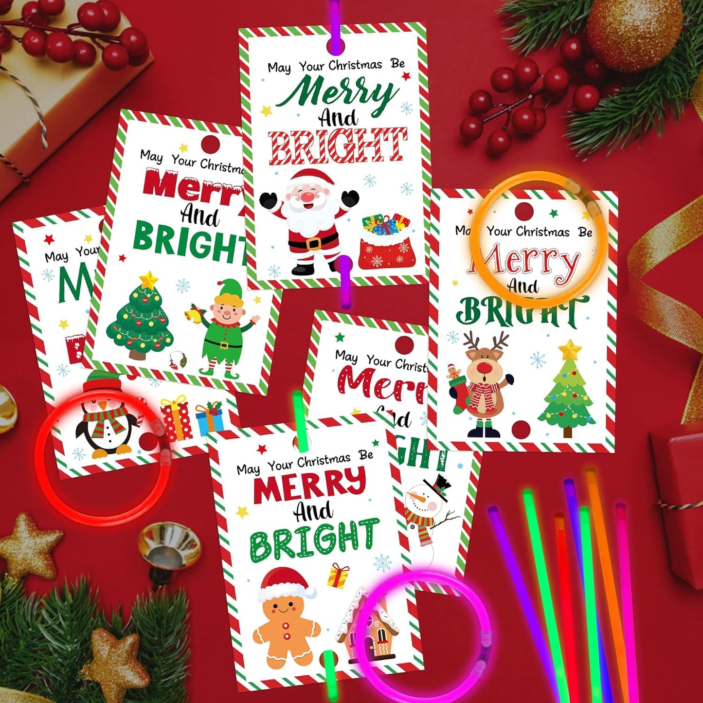 Haooryx Religious Glow Stick Bracelets Bulk - 36 Pack Lamp Bible Verse Glow Stick Bracelet with Gift Card Light up Toy for Kids VBS Sunday School Prizes Church Event Student Reward Birthday Party Gift