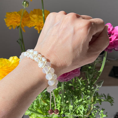 ARTSY Crafts Glow in The Dark Firefly Beads Bracelets, 7 Chakras Crystal Mermaid Glass Beaded Bracelets for Anti Anxeity Healing Energy Money Wealth Abundance Stackable Bangle Wristband