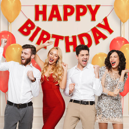 Happy Birthday Banner - 9ft Pre-Strung Happy Birthday Sign for Women, Men, Girls, Boys - No DIY Birthday Decorations & Party Supplies(Macaron)