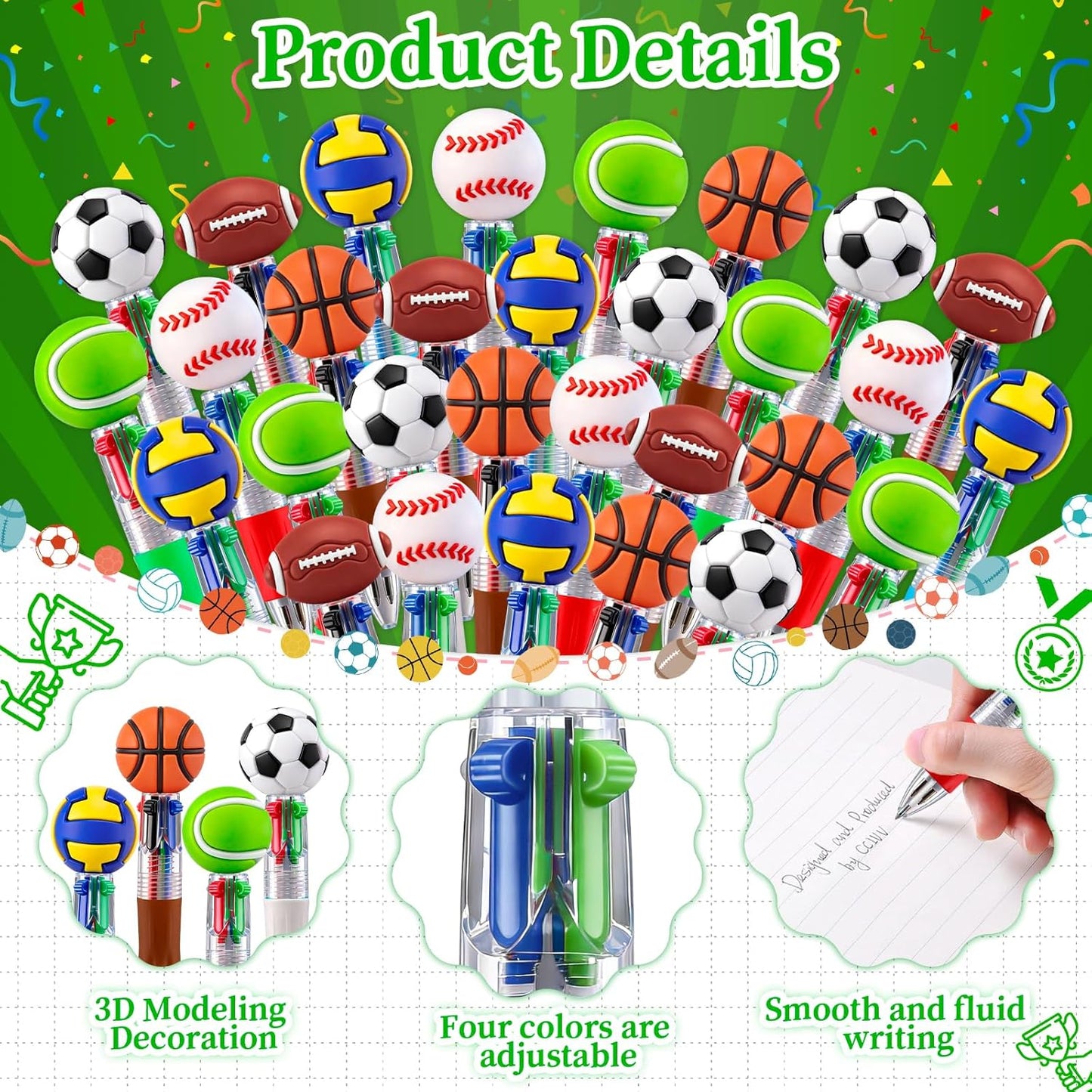 CZWZ 20Pcs Mini Multicolor Pens in One 4-in-1 Cute Pens Bulk for Kids, Fun Kawaii Ballpoint Pens for Birthdays and Children's Party Favors Gifts Teacher School Supplies