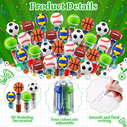 CZWZ 20Pcs Mini Multicolor Pens in One 4-in-1 Cute Pens Bulk for Kids, Fun Kawaii Ballpoint Pens for Birthdays and Children's Party Favors Gifts Teacher School Supplies