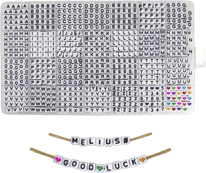 Melius 1450Pcs Acrylic Glow Letter Beads, Alphabetical Glowing in The Dark Beads in 28 Grid Box for Jewelry Making, DIY Bracelets, Necklaces, Key Chains (Glowing, 4x7mm)