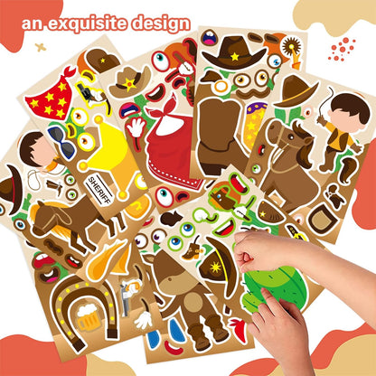 24 PCS Fairy Stickers for Kids, Make a Face Sticker with 8 Unique Designs Fairy, Frog, Mushroom, Make Your Own Stickers for Girls Birthday Party Favors, Goodie Bags, DIY Crafts