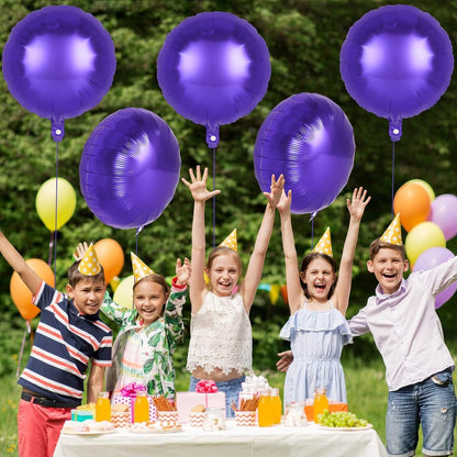 20 Pcs Black Round Shaped Balloons,18 Inch Round Foil Balloon,Giant Round Mylar Balloon Helium Balloons for Birthday Party Baby Shower Wedding Decorations (Black)