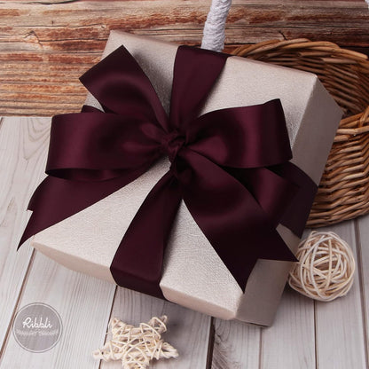 Ribbli Double Faced White Satin Ribbon,3/8” x Continuous 25 Yards,Fabric Ribbon use for Bows Bouquet,Gift Wrapping,Floral Arrangement
