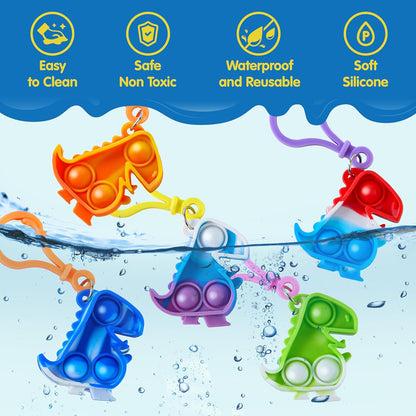 JOYIN Round Pop Fidget Keychain 30 Pack Pop Fidget Toys Bulk Party Favors for Kids 4-8,8-12 Years, Birthday Goodie Bags Stuffers Back to School Gifts for Students Classroom Prizes Sensory Toys