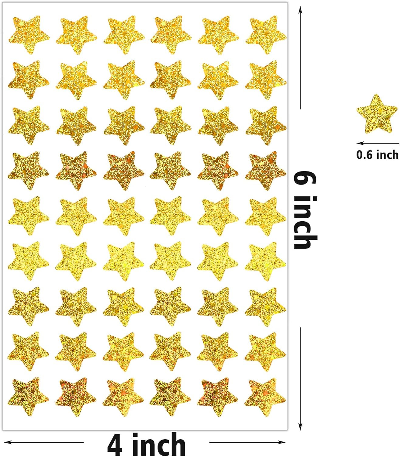 1620 Pcs Holographic Rainbow Small Star Stickers for Kids Reward, Behavior Chart, Student Planner and School Classroom Teacher Supplies, 0.6" Diameter