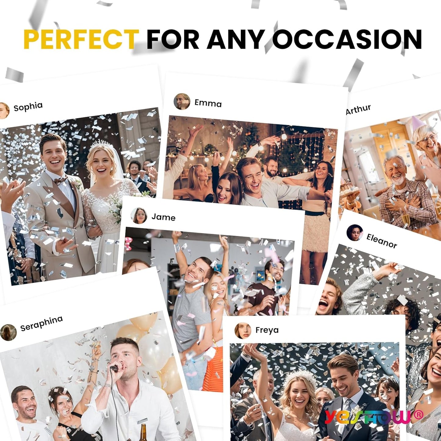 Confetti Cannon Party Poppers Gold,(6 pack) YESHOW Confetti Shooters Blaster for Birthday Graduation Wedding Christmas New Year’s Eve and Valentine's Day Any Celebrations