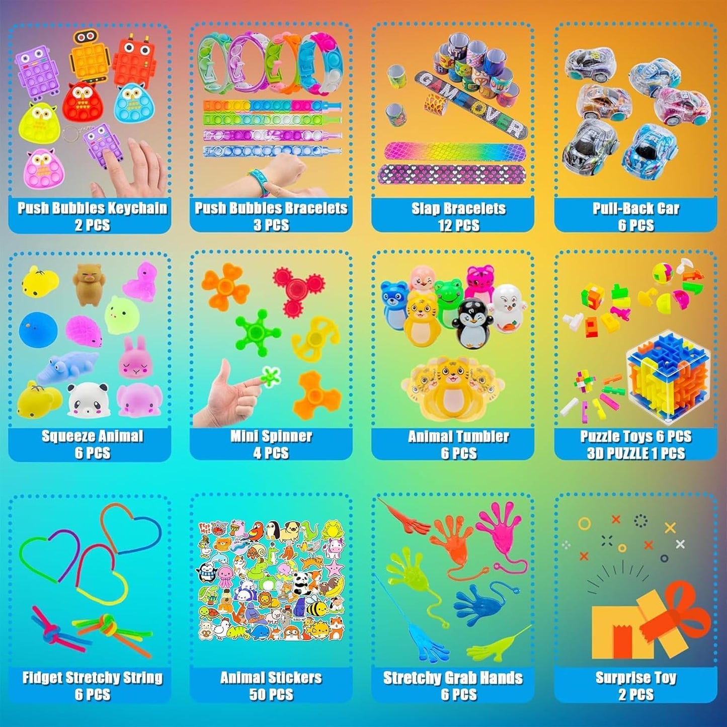 110 PCS Party Favors for Kids 4-8-12, Goodie Bags Stuffers, Treasure Box Toys for Classroom, Pinata Fillers, Prize Box Toys, Birthday Return Gifts, Treasure Chest Carnival Prizes