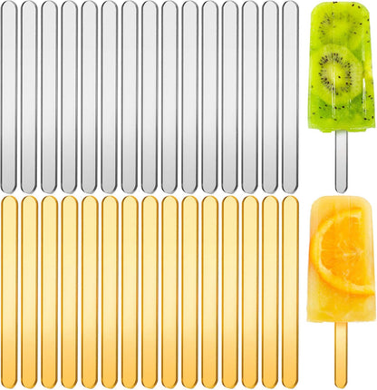 30 Pieces Acrylic Sticks Reusable Cakesicle Cake Pop Mold Mirror Ice Pop Sticks Ice Cream Cakesicle Mold for Home Cake Candy Gifts Party Craft