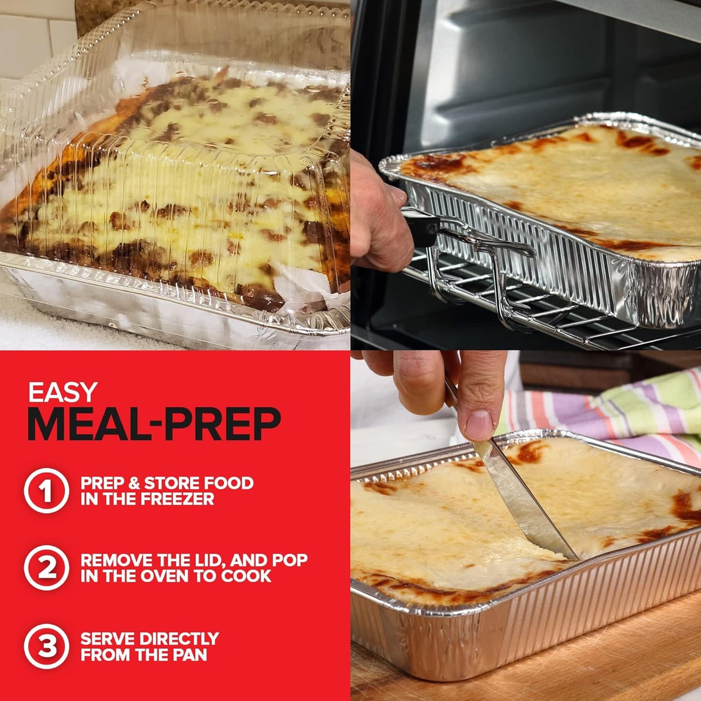 Stock Your Home Aluminum Pans 9x13 Disposable Foil Pans (30 Pack) - Half Size Steam Table Deep Trays - Tin Foil Pans Great for Cooking, Heating, Storing, Prepping Food