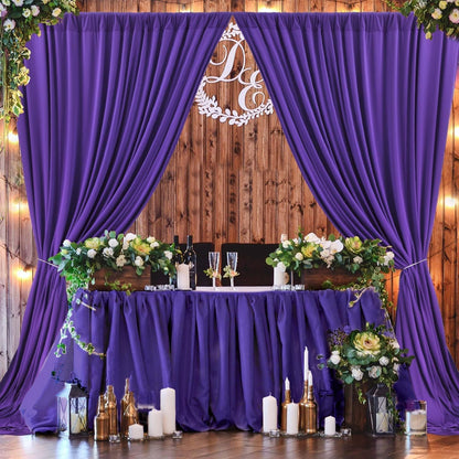10ftx10ft Black Backdrop Curtains for Weddings Parties, Wrinkle Free 2 Panels Silky Polyester Photo Backdrop Drapes Back Drop Cloth Drapery for Birthday Mother'sDay Photography Background