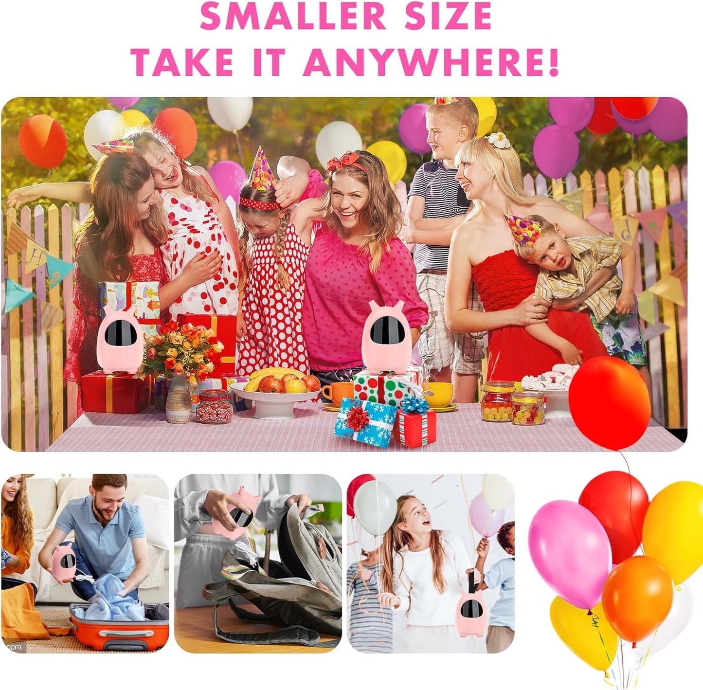 Balloon Pump Electric, SPLAKS Balloons Inflator Air Pump Portable Balloon Blower for Garland Arch, Party Decoration