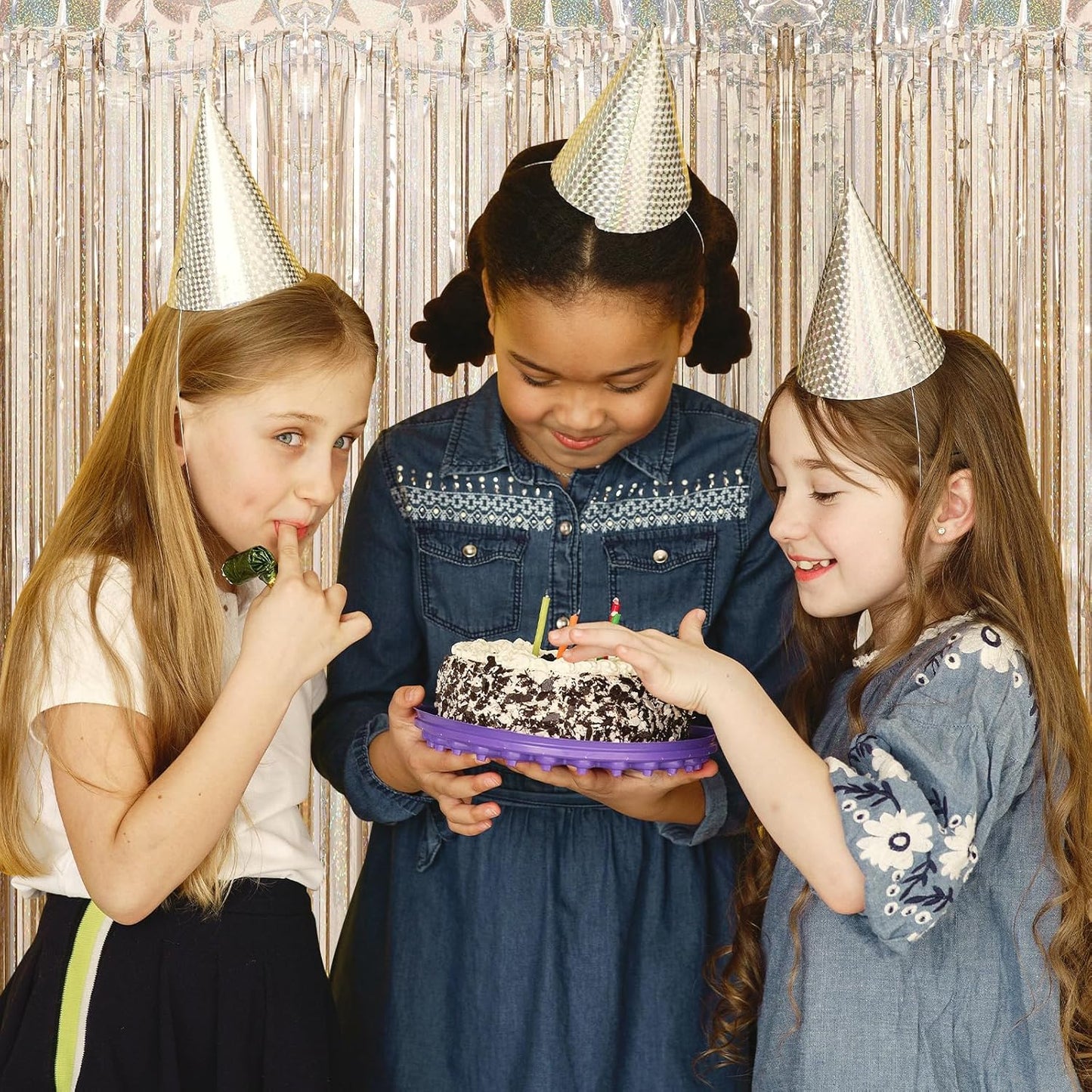 10 Pack Silver Backdrop Curtain 3.2ft x 8.2ft Metallic Tinsel Foil Fringe Curtains Photo Booth Background for Birthday Party Decoration Baby Shower Engagement Wedding Christmas Decoration (Silver)