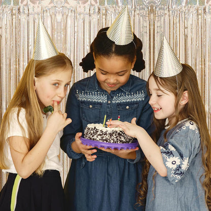 10 Pack Silver Backdrop Curtain 3.2ft x 8.2ft Metallic Tinsel Foil Fringe Curtains Photo Booth Background for Birthday Party Decoration Baby Shower Engagement Wedding Christmas Decoration (Silver)