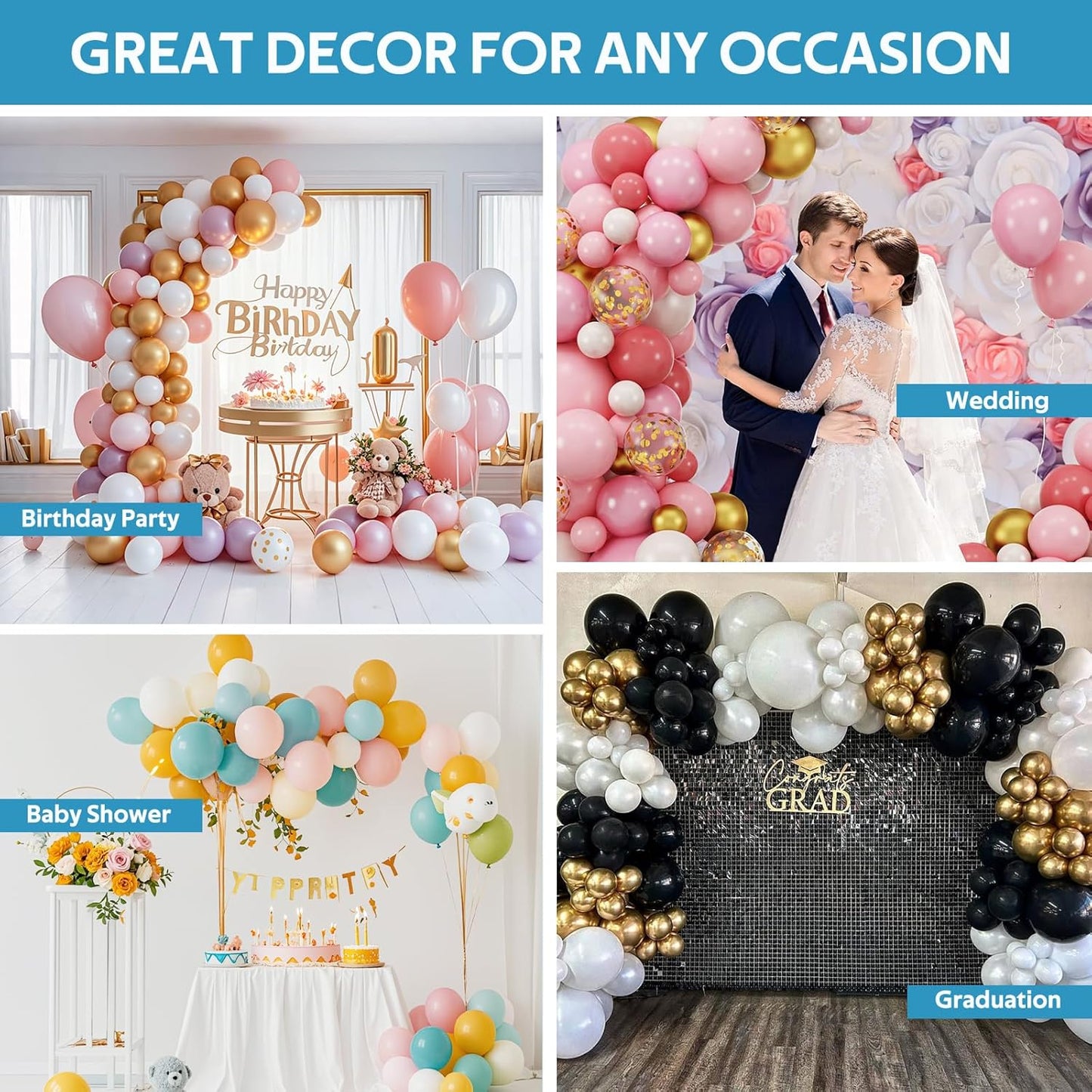 Balloon Arch Kit, 131.2ft Balloon Decorating Garland Strip and 800Pcs Glue Point Dots Tape for Easy DIY Balloon Arch Decorations Balloon Arch, Decorations Making