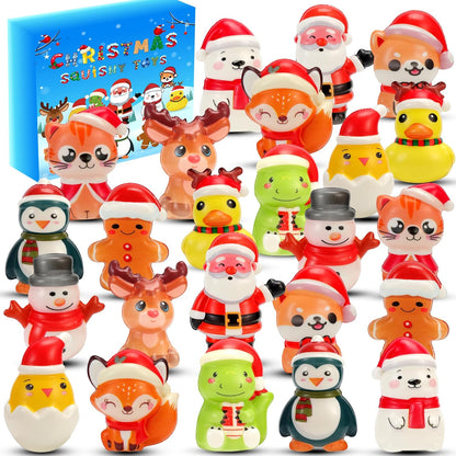 24PCS Party Favors for Kids, Animal Squishy Toys, Goodie Bag Pinata Fillers, Safari Wild Birthday Decorations, Treasure Chest Classroom Prizes,Easter Halloween Christmas Stocking Stuffers Gifts