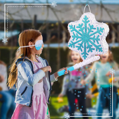 Deekin 3 Pcs Dart Piñata Set Include Large Dart Gun Shooting Target Piñata with Stick Eye Mask for Kids Birthday Party Game Favors Supplies 12.8x12.8 Inch