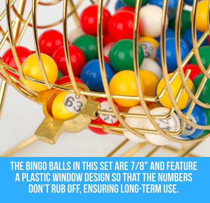 Regal Games Deluxe Bingo Game Set with Cage, Board, Balls, 18 Cards, and Chips