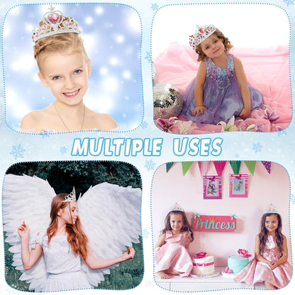 48 Pcs Tiara Crown Set Princess Dress up Costume Party Favor Girls Plastic Crown Birthday Supplies Cosplay Accessory