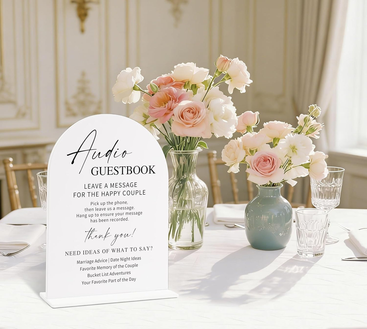 Sign Our Bible Wedding Sign, White Acrylic Wedding Guest Book Sign, Bridal Shower Decor, Elegant Arch Acrylic Table Top Signs for Reception Marriage Engagement Party Decorations