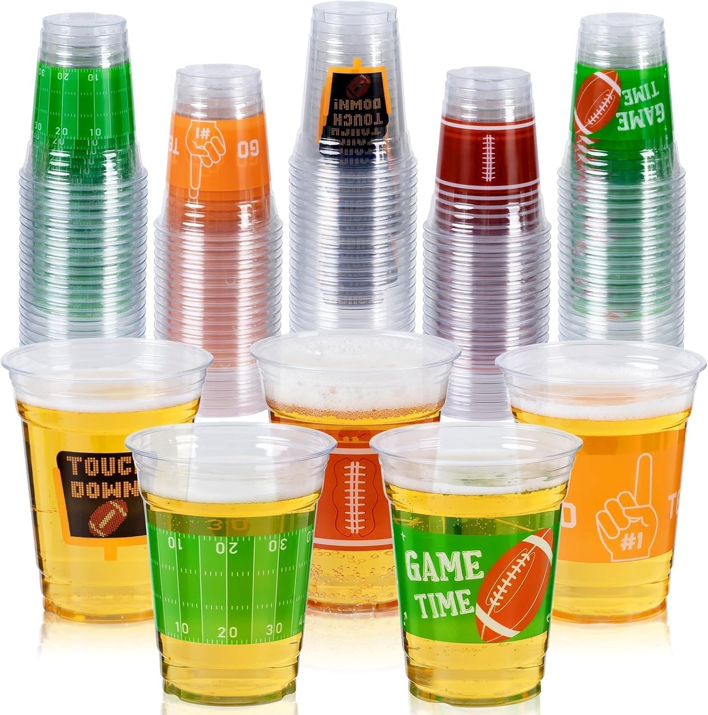 GuassLee 50 Luau Cups for Hawaiian Luau Party Decorations, 12 OZ Tiki Tropical Plastic Disposable Cups for Pool Flamingo Tiki Birthday Party Decor Supplies