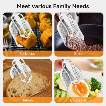 Gold Serving Tongs, Zinc Alloy Bread Clip Salad Pastry Food Tongs Lightweight Cake Astry Tong Kitchen Serving Clip for Serving Food Bread Cake, 23cm/9.1inx5cm/2.0in (1PCS, Gold)