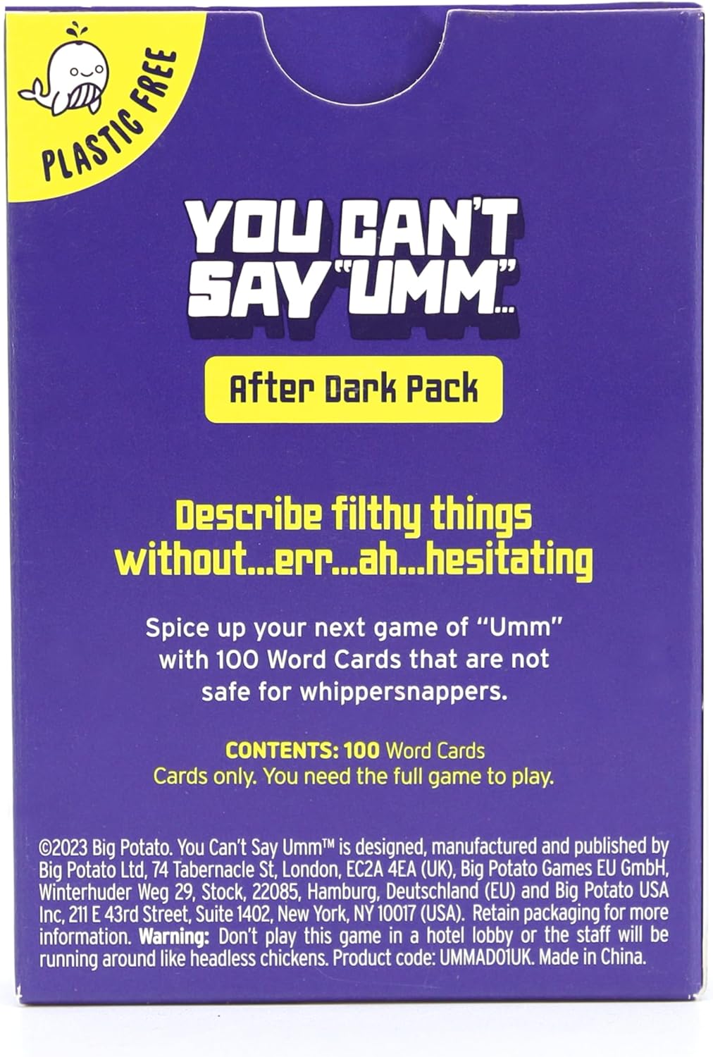 Big Potato You Can't Say UMM: A Party Game for Family and Adults, Fast-Paced Family Word Game, Must Have for Game Night, Bonus Content Included
