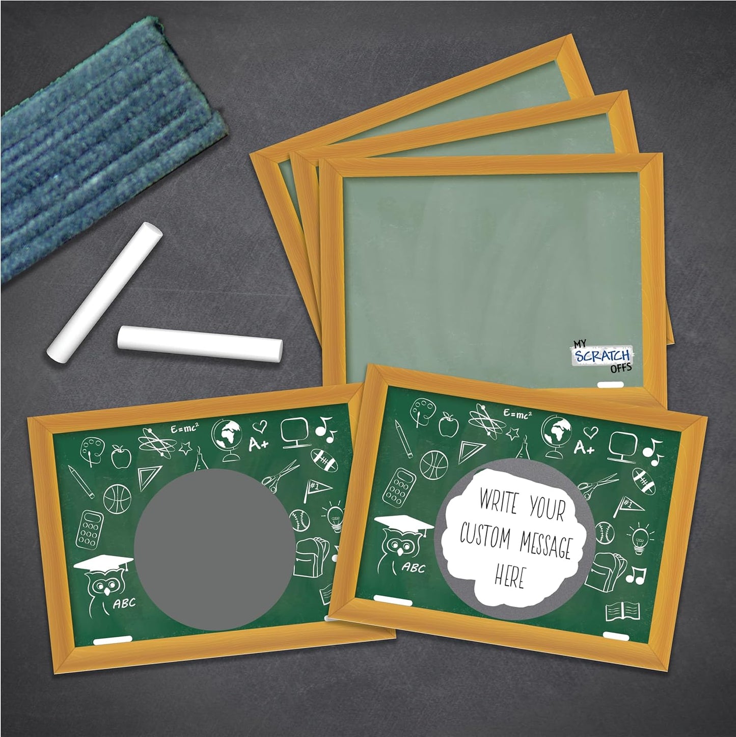 My Scratch Offs - Customizable Scratch-Off Cards Graffiti Design for Prizes, Classroom Rewards & Teacher Supplies, 50 Pack