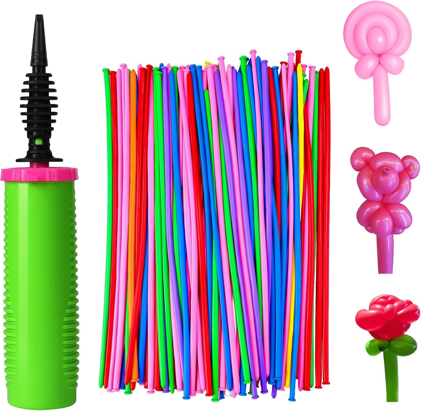 Balloon Pump Handheld Two-Way Dual Action - Hand Blower Air Pumper for Balloons - Ballon Inflator Pumping - Manual Baloon Inflators Machine (Green 1 Piece)