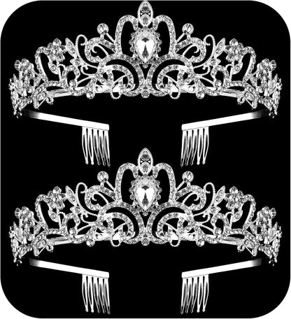 Crystal Tiara Crowns For Women Girls Princess Elegant Crown with Combs Women's Headbands Bridal Wedding Prom Birthday Party
