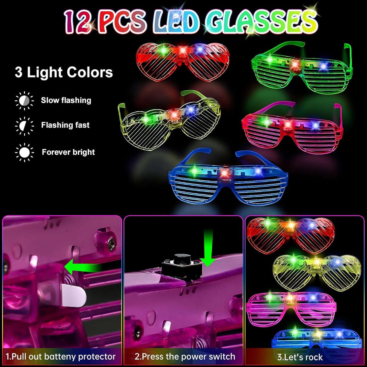 Light Up Glow Sticks Fidget Pop Tubes, 24 Pack Glow in The Dark Party Supplies Toddler Sensory Toys, Glow Stick Thanksgiving Christmas Party Favors Party Pack Gifts for Kids