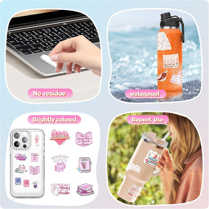 200Pcs Water Bottle Stickers for Kids, Cute Stickers for Water Bottles, Vinyl Waterproof Aesthetic Laptop Sticker Pack Classroom Prizes Skateboard for Kids Teens Girls Students (Cute-200pcs)
