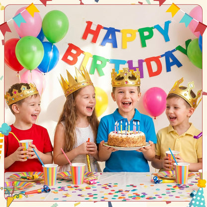Yaomiao 66 Pieces Foam Princess Tiaras DIY Crowns Kids Party Favors Craft Crystal Diamond Sticker Girls Making Your Own Tiara (Gold)